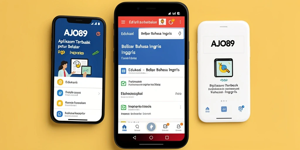 Tampilan antarmuka AJO89 yang menarik untuk belajar Bahasa Inggris.