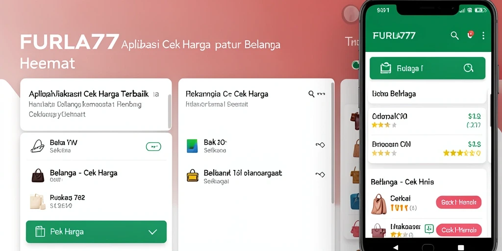 Tampilan antarmuka aplikasi Cek Harga FURLA77 yang menarik.