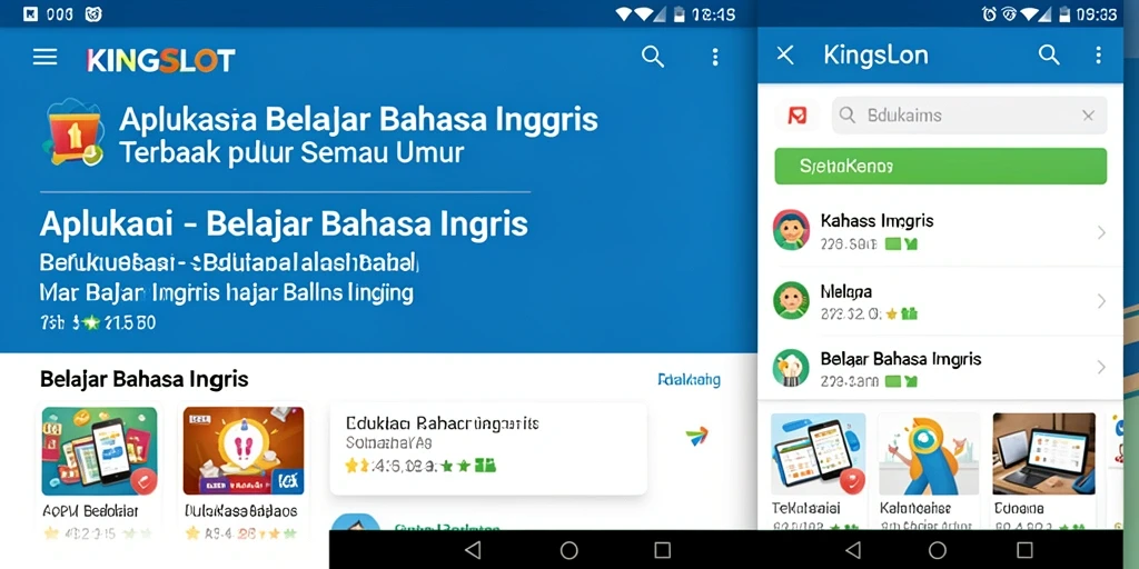 Antarmuka KINGSLOT yang interaktif dan menarik untuk belajar Bahasa Inggris.