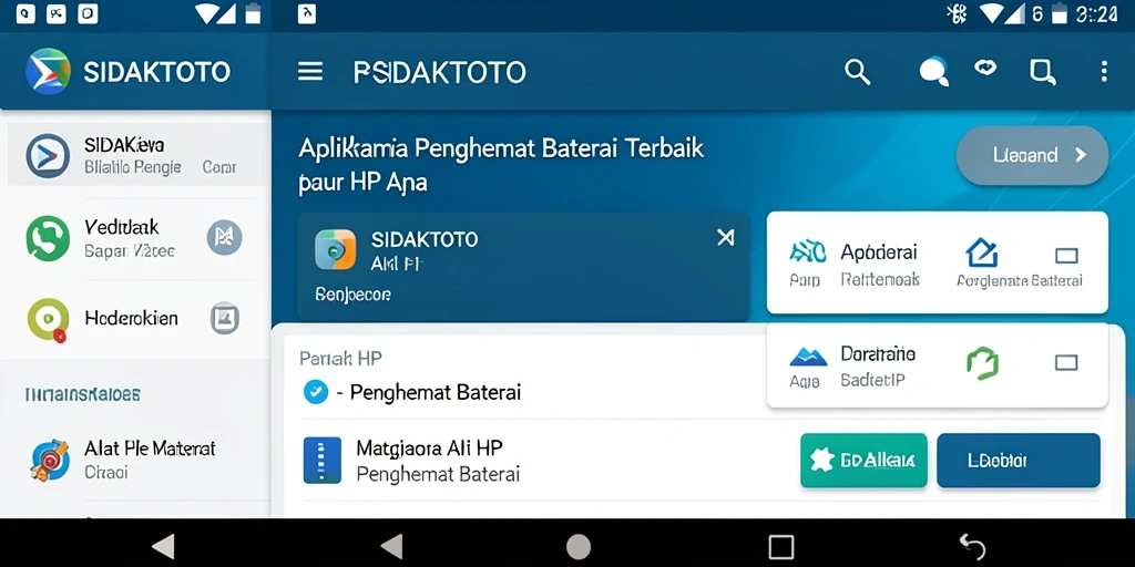 Antarmuka aplikasi Penghemat Baterai SIDAKTOTO yang ramah pengguna.